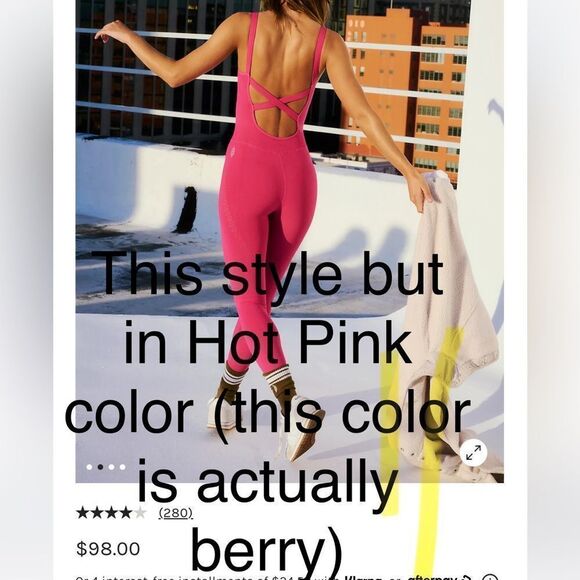 Free People Good Karma Onesie in Hot Pink BNWOT